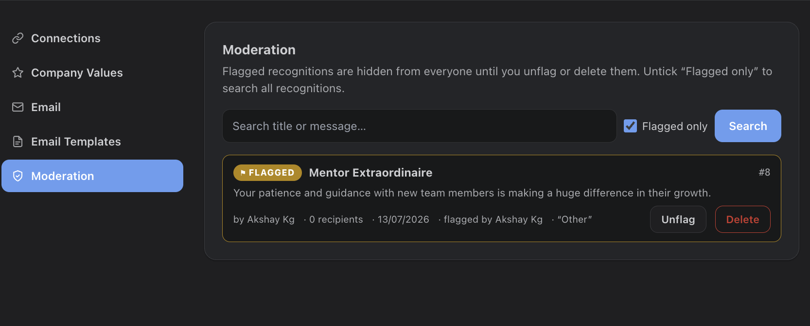 The moderation review queue